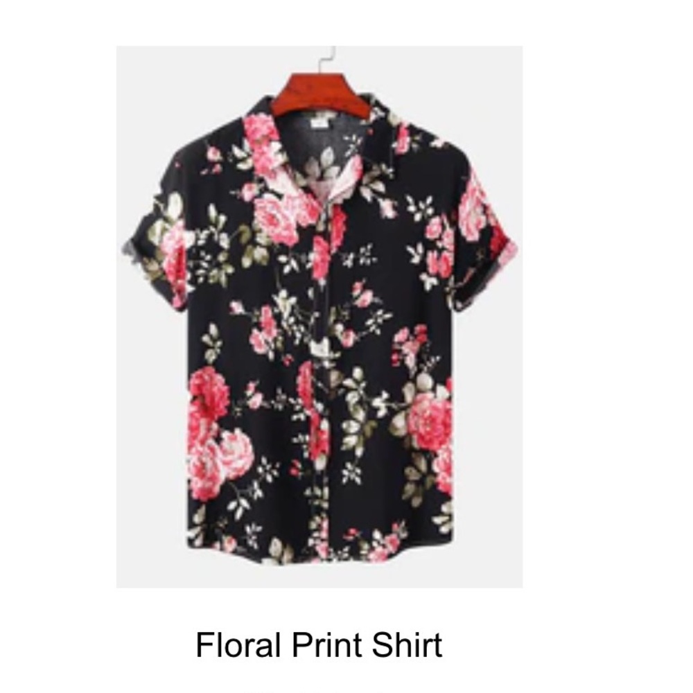 Mens floral button up